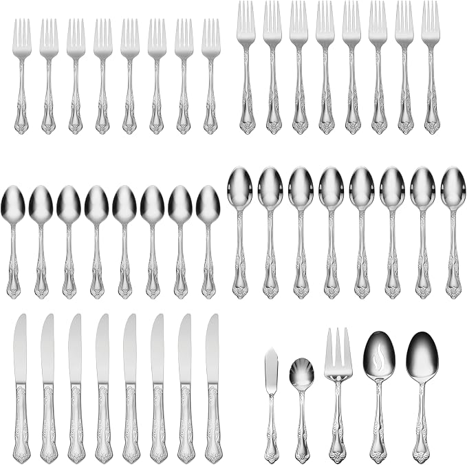 Oneida Azalea 45-Piece 18/0 Stainless Steel Silverware Set - Image 2