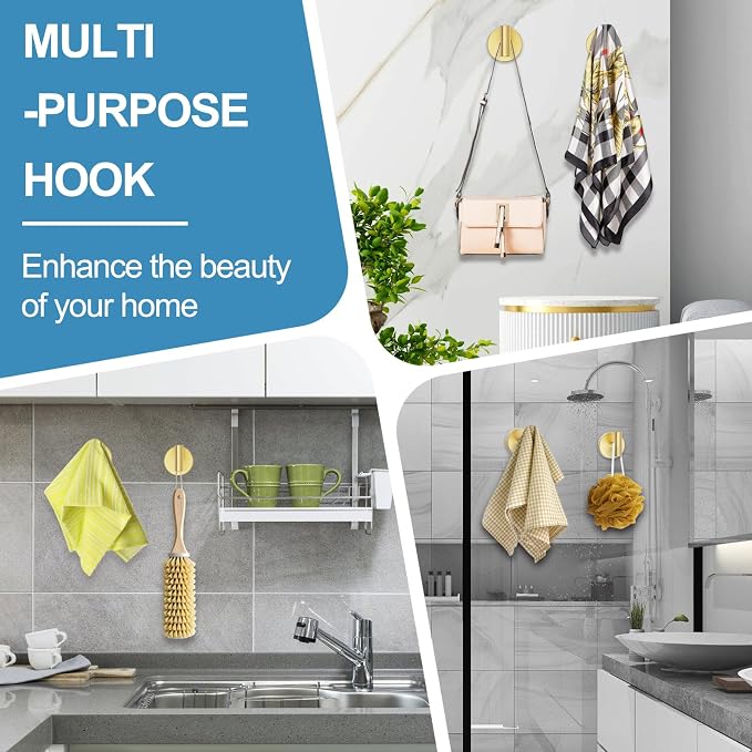 Suction Cup Hooks for Shower, No Drill Towel Hooks for Bathroom | Shower Hooks - Image 7