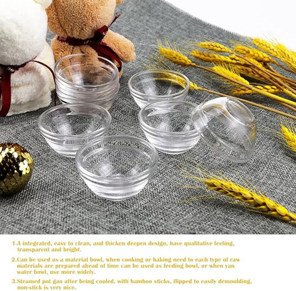 Set of 8 Clear Glass Mixing Bowls - 3.5 Inch Nesting Prep Bowls for Salad, Cereal, Ice Cream, Pasta, and Fruits - Perfect for Kitchen Use