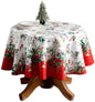 Maison d' Hermine Table Cloth Round Table 100% Cotton 69 Inches Fall Tablecloth Reusable Everyday Use for Thanksgiving Christmas Decorations Dining Farmhouse Party (Noel)