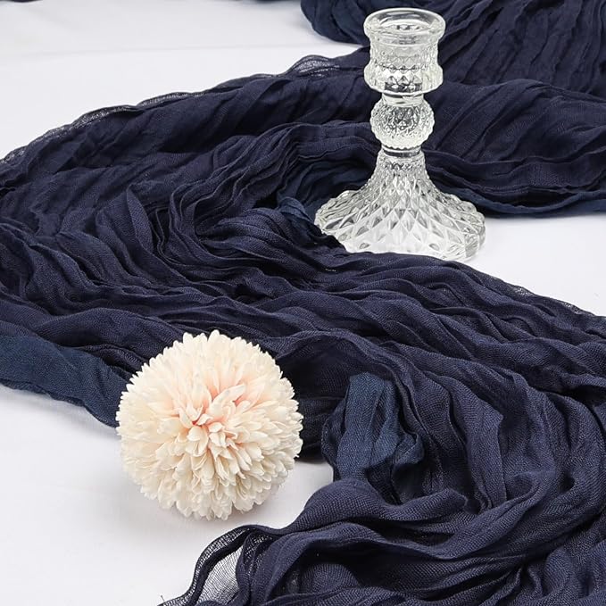 6 Pack 10Ft Navy Blue Cheesecloth Table Runner 23 x 120 Inch | Gauze Rustic - Image 3