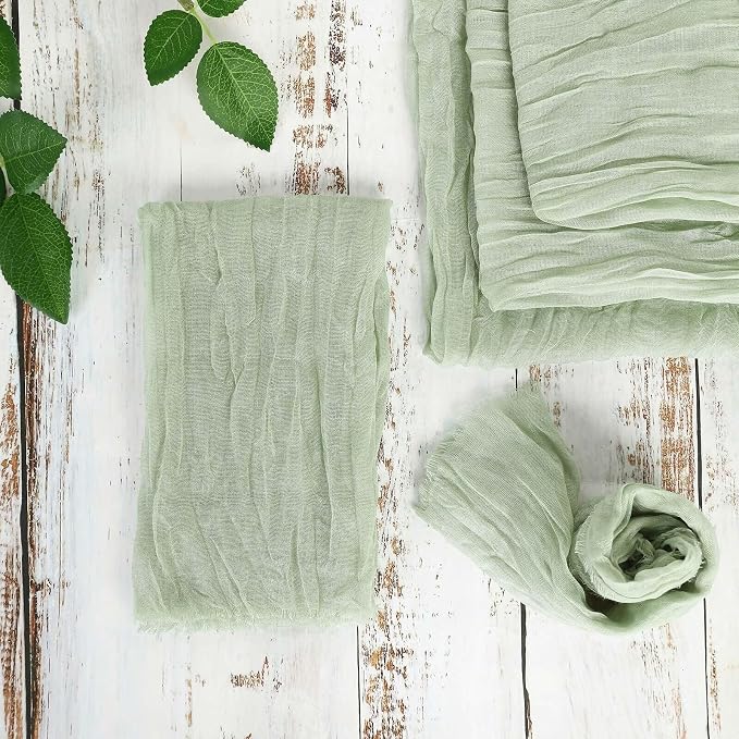 Efavormart 5 Pack 24"x19" Sage Green Matte Gauze Cheesecloth Napkins, Botanical - Image 8