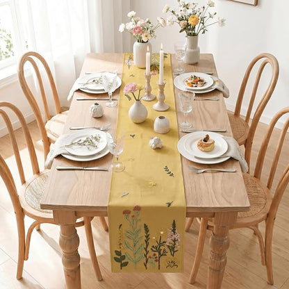 Artoid Mode Light Camel Soft Chain Embroidery Wild Floral Spring Table Runner - Image 6