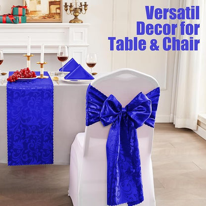 RUDONG M Satin Table Runners, Royal Blue, 12 x 108 Inch, 2 Pack | Long Silky - Image 6