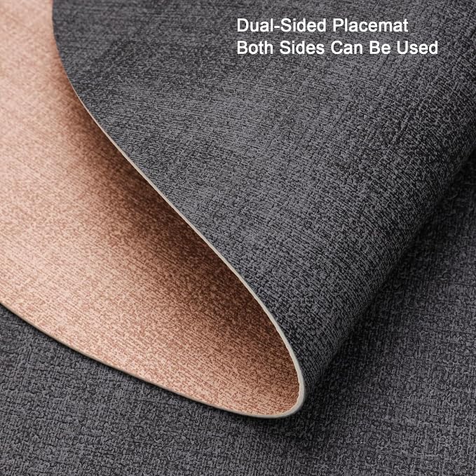 Faux Leather Placemats Set of 6, Dual Sided - Image 2