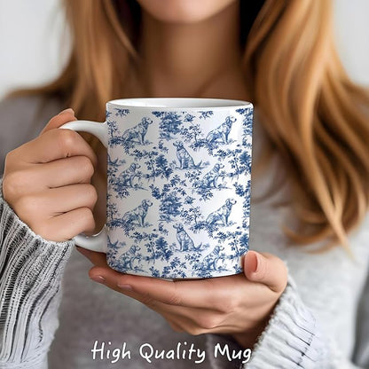 Chinoiserie Golden Retriever Mug, Toile de Jouy French Country Dog Coffee Tea - Image 2