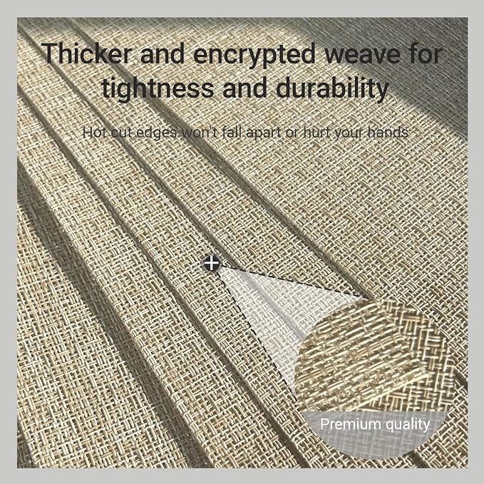 PIGCHCY Beige Placemats Set of 6 Vinyl PVC Durable Place Mats - Image 6