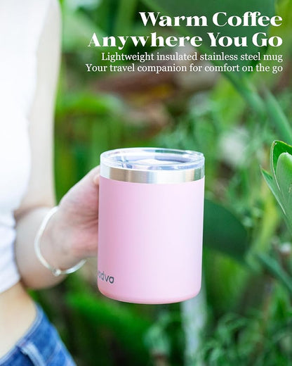 12oz Insulated Coffee Mug with Lid – Includes Two Lids, Stainless Steel Coffee - Image 9