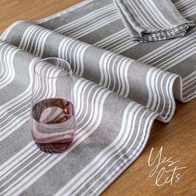 Over&Back 18x90 Woven Striped Table Runner - Image 7