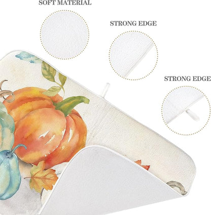 Fall Pumpkin Dish Drying Mat for Kitchen Counter 18x24 Inch Thanksgiving - Image 7