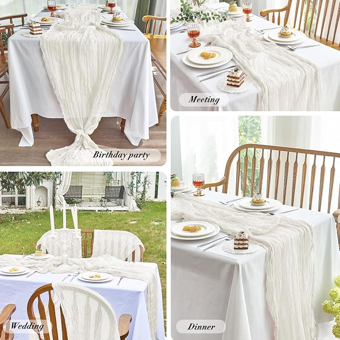 IVAPUPU Ivory Table Runner 120 Inches - Image 6