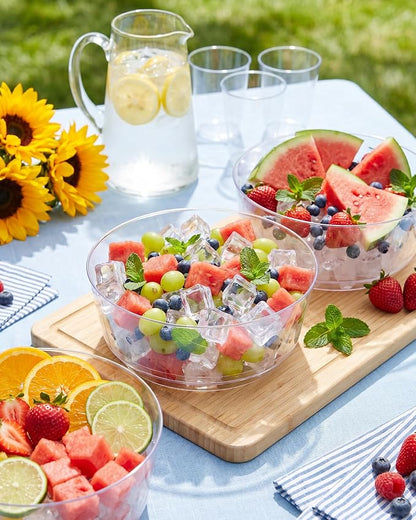 8 Pack Clear Serving Bowls for Buffet | 128oz Heavy Duty Disposable Plastic - Image 3