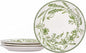 Bico Green Garden Toile De Jouy Salad Plates Set of 4, 8.75 Inch Ceramic Dessert Plates for Salad, Appetizer, Side Dishes, Microwave and Dishwasher Safe, Gift for Housewarming and Thanksgiving