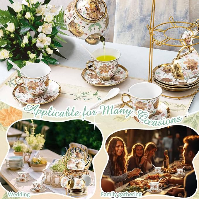 Zhehao 20 Pcs Porcelain Tea Set - Image 3