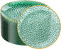 Rubtlamp 100 Pcs Green Plastic Dinner Plates, 10 inch Clear Green Dinner Plates by Rubtlamp