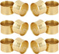 Handmade Round Hammered Golden Napkin Rings Holder for Dinning Table Parties Everyday, Set of 12