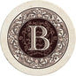 Thirstystone Monogram Round Natural Sandstone Coaster 4 Pack | 4" Diameter by Thirstystone