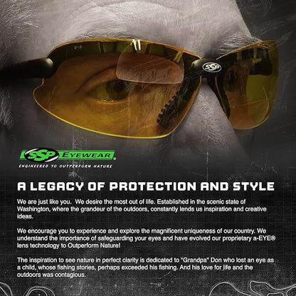 SSP Eyewear Top Focal Ultra Tactical Safety Shooting Glasses, HD A-Eye NVR/fog Lenses