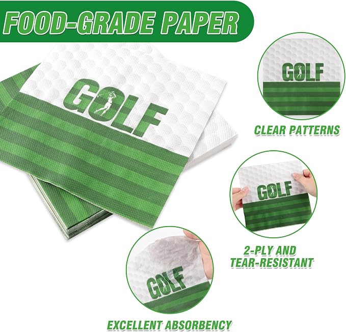 100 Pcs Disposable Golf Party Tableware Set - Image 7