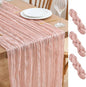 Asee'm 3pcs Dusty Pink Cheesecloth Table Runner Summer 10FT Gauze Rustic | Boho by Aseem