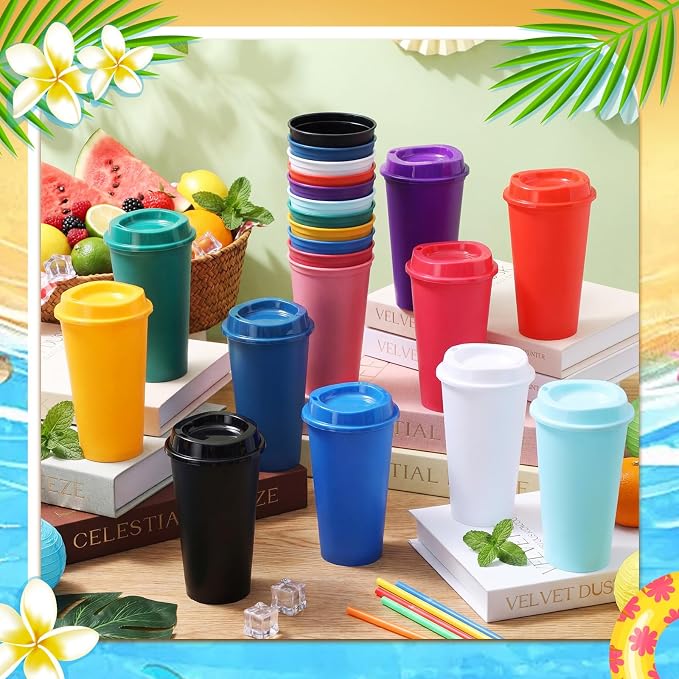 Honeydak 66 Pack 16 oz Reusable Coffee Cups - Image 2