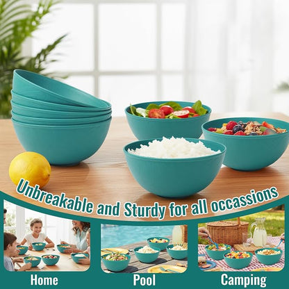 40 OZ Kitchen Bowl, Unbreakable & Lightweight Wheat Straw Bowls Sets of 8 - Image 7