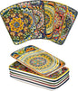 Henten Home Porcelain 8 Inch Dessert Plates, Ceramic Rectangular Salad Plate Set of 6, Bohemian Serving Dishes for Sushi, Appetizer, Cake, Sashimi, Microwave & Dishwasher Safe