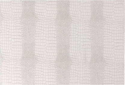 Waterproof PU Placemats, Faux Leather Hardboard Place Mats, Set of 8 Table Mats, Easy to Clean, Heat & Stain Resistant for Office Conference Table, Dining Home Decor, White