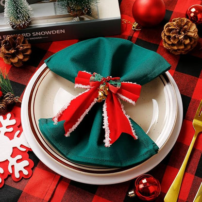 wonlex Christmas Napkin Rings Set of 6, Butterfly Handmade Napkin Ring Table - Image 4