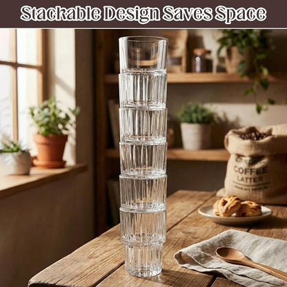 6 Pack 11 oz Drinking Glasses Stackable Iced Latte Coffee Cup, Beer Cocktail - Image 7