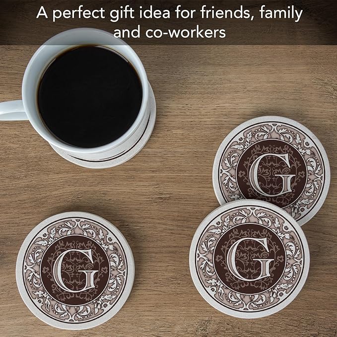 Thirstystone Monogram Coasters, All Natural Stone - Image 5