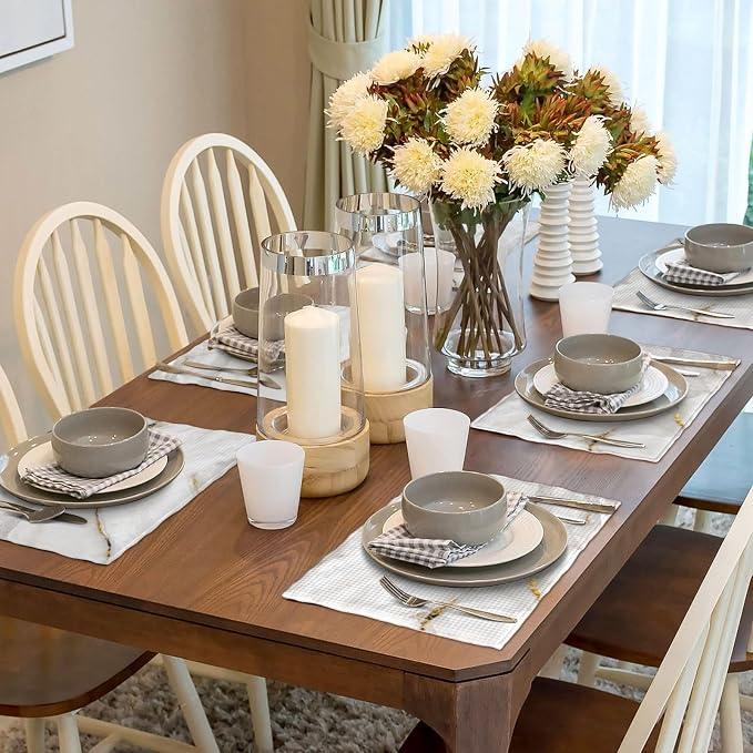 Fiokroo Marble with Golden Line Texture Placemats Set of 6 Table Mats Table - Image 6