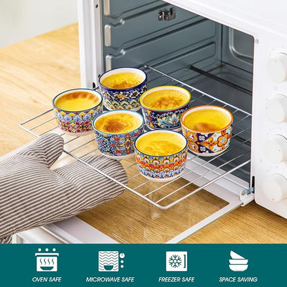 vancasso 4 Oz Ramekins Oven Safe Set of 6, Ceramic Baking Souffle Dishes | - Image 4