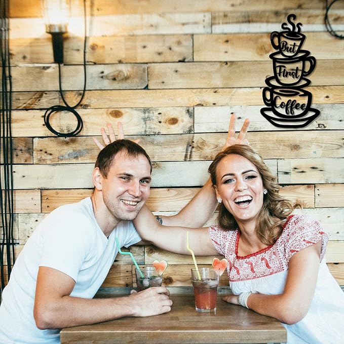 Oubasa Metal Pour Coffee Cup Wall Decor, Minimalist Cafe Themed - Image 7