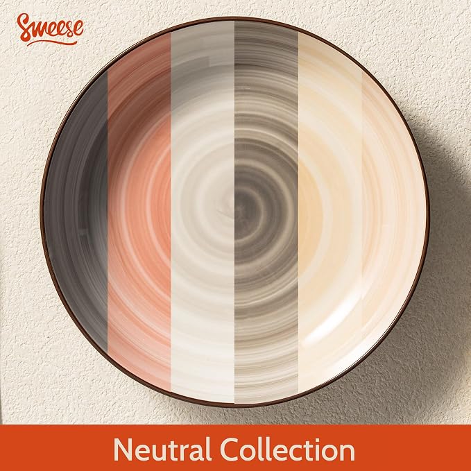 Sweese 6-Pack Ceramic Pasta Bowls, Neutral Extra Large 30 Fl Oz Durable - Image 7