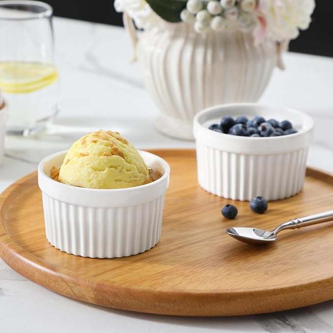 MALACASA Ramekins 6 oz Oven Safe, Porcelain Creme Brulee Ramekins Pudding - Image 9