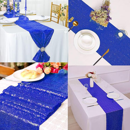 12 Packs 12 X 108 Inch Sequin Table Runner Glitter Dining Table Runner - Image 5