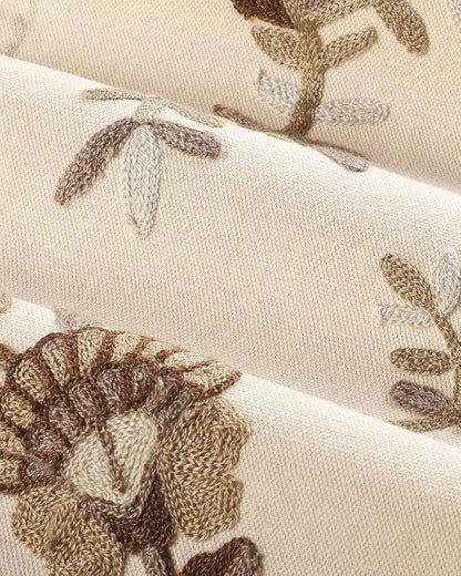 Embroidered Canvas 13"x 72" Narrow Table Runner, Dried Flower | Exquisite - Image 3