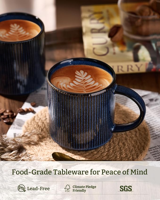 famiware Coffee Mug Set for 4, Star 16 oz Catering Mugs Cup Set - Image 2