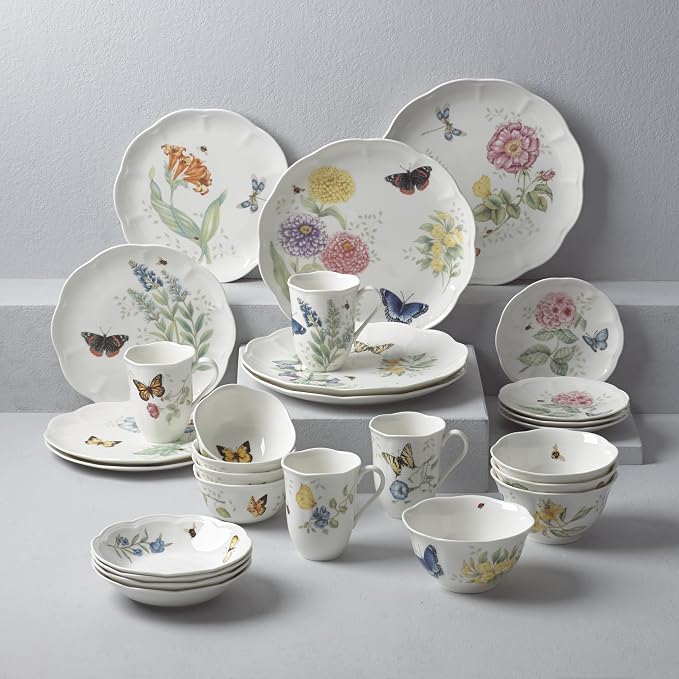 Lenox Butterfly Meadow Porcelain 28-Piece Dinnerware Set - Image 3