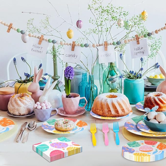 96 Pieces Easter Day Tableware Set Party Supplies - Image 4