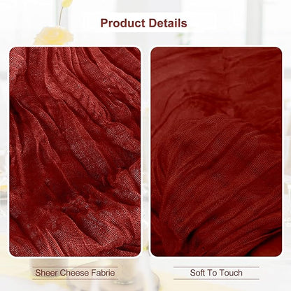 10 Pack Terracotta Christmas Cheesecloth Table Runner 35x120 Inch 10Ft Rustic - Image 2