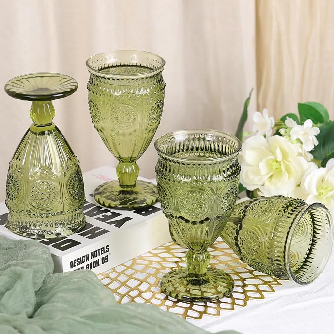 Darlion Goblets, Goblet Glasses, 12oz Water Goblets, Food Grade Glass, - Image 3