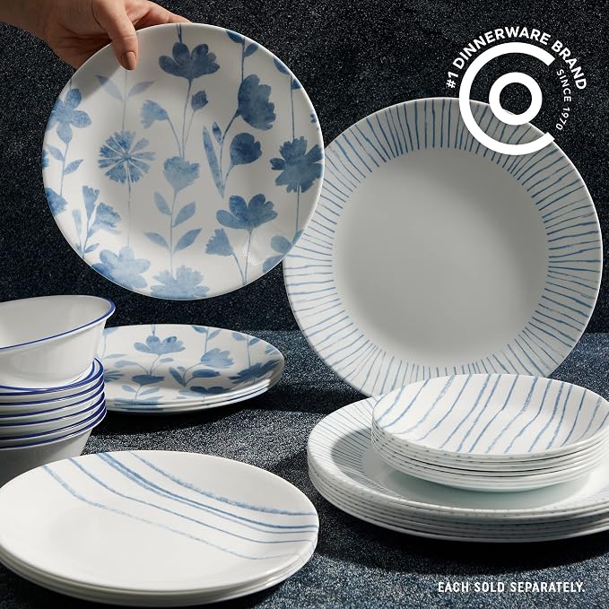Corelle 6-Piece 8.5" Vitrelle Glass Lunch Plates Lightweight, Scratch Resistant - Image 2