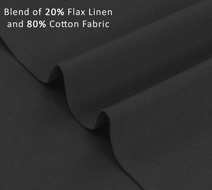 Ruvanti Linen Napkins Set of 6, 18x18 Cloth Napkins, Cotton Linen Blend Napkins Cloth Washable, Soft, Reusable Dinner Napkins for Wedding, Parties, Christmas, Thanksgiving, Everyday Use - Black