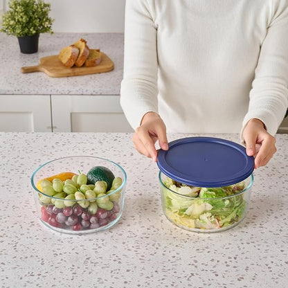 8-Piece Glass Food Storage Containers Set | 6.5-Cup, Leakproof | Microwave - Image 2