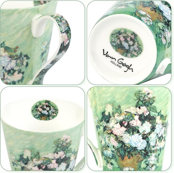 Coffee Mug Sets of 4, 12oz Bone China Porcelain Cups - Image 4