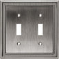 Henne Bery Sunken Pearls Heavy Duty Decorative Wall Plate Switch Plate Outlet Cover (Double Toggle, Heirloom Silver)