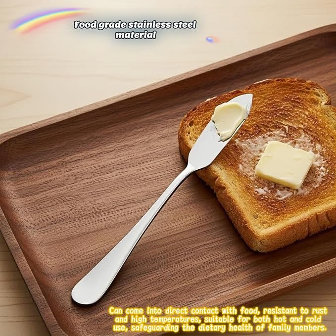 Stainless Steel Butter Knife Set, Mirror Polished, 5.83 Inch, Dishwasher Safe - Image 2