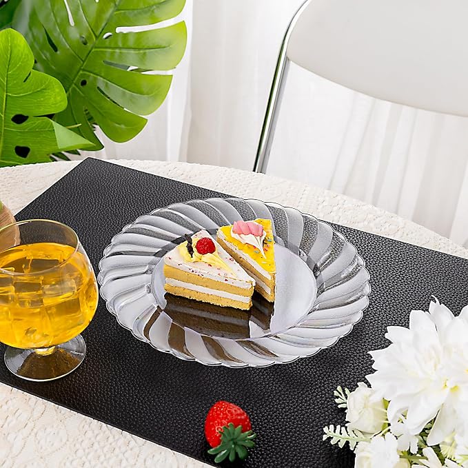 U-QE 60 Pieces Clear Plastic Plates - Image 8